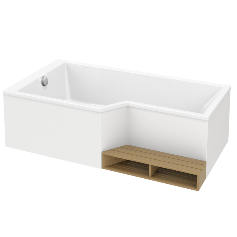 Baignoire bain douche antidérapante JACOB DELAFON Neo blanc mat | Batinea