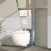 Pack WC suspendu compact VITRA Sento + bâti autoportant V-Fix Core + Plaque Round | Batinea