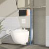 Pack WC suspendu compact VITRA Sento + bâti autoportant V-Fix Core + Plaque Round | Batinea