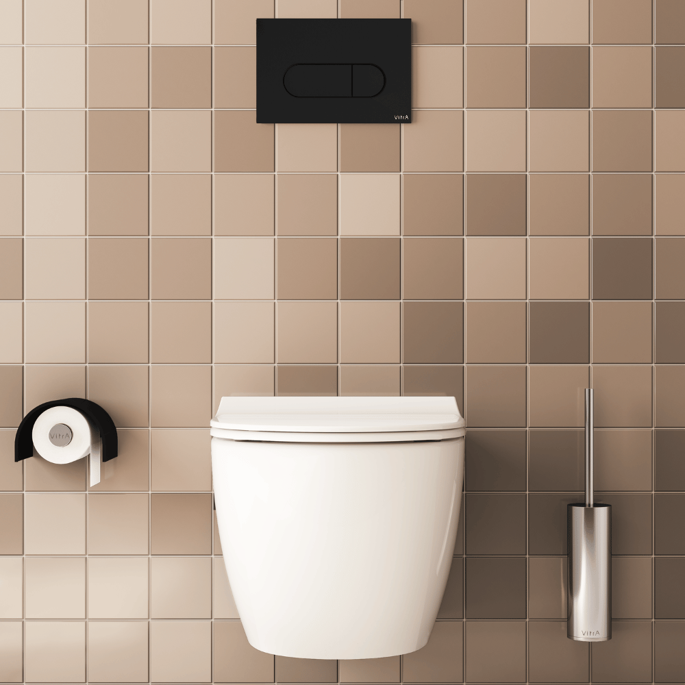 Pack WC suspendu compact VITRA Sento + bâti autoportant V-Fix Core + Plaque Round | Batinea