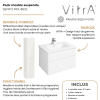 avantages d'utiliser le meuble vasque suspendu VITRA Sento Round Blanc brillant + Colonne chêne version gauche