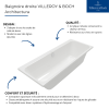 Baignoire droite VILLEROY & BOCH Architectura + Pare bain AURYS Mist 1 chromé | Batinea