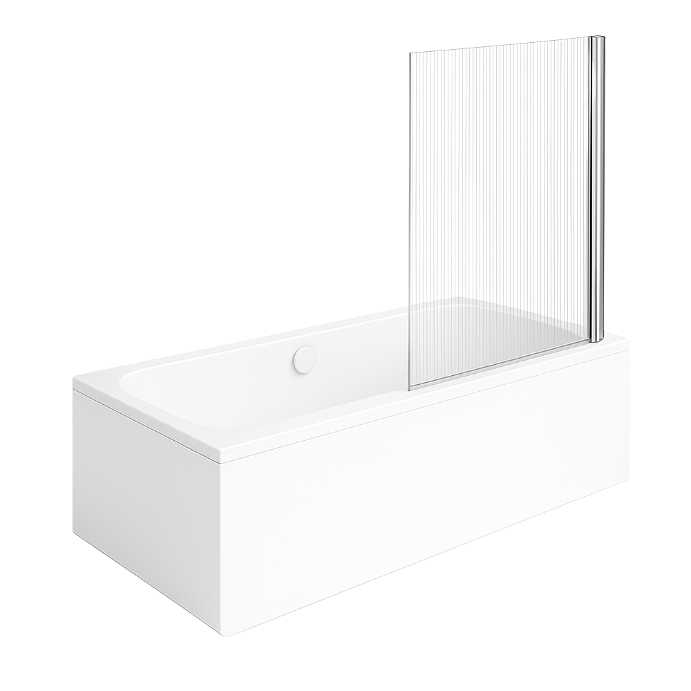 Baignoire droite VILLEROY & BOCH Architectura + Pare bain AURYS Raywall chromé droite