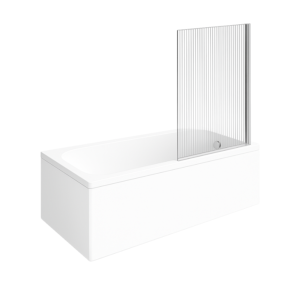Baignoire droite VILLEROY & BOCH Architectura acrylique + Pare bain AURYS Raywall droite chromé 1 personne