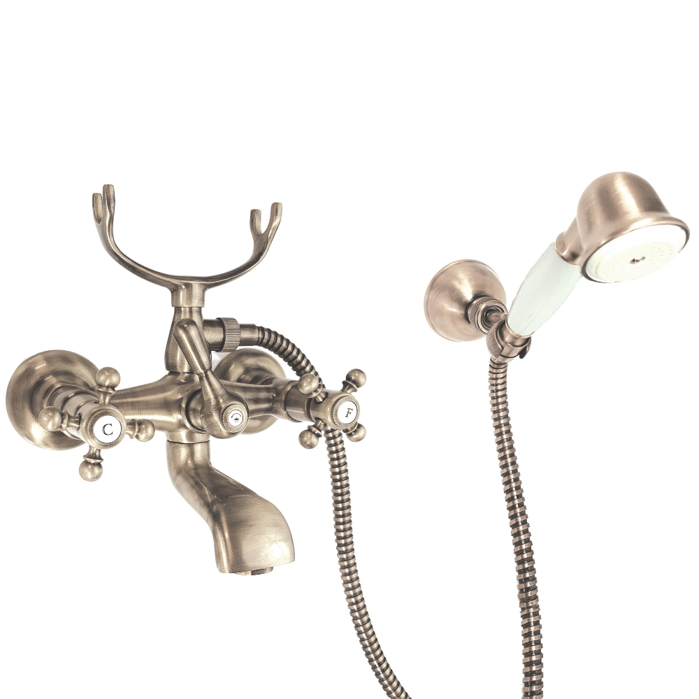 Mélangeur bain douche + flexible + douchette + support PAINI Tiffany gris acier