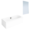 Baignoire droite VILLEROY ET BOCH Oberon 2.0 quaryl + Pare bain droite AURYS Mist 1 chromé