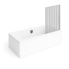 Baignoire droite VILLEROY ET BOCH Oberon 2.0 quaryl + Pare bain droite AURYS Mist 1 chromé