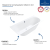 Points forts Baignoire droite VILLEROY ET BOCH Oberon 2.0 quaryl + Pare-bain AURYS Raywall chromé