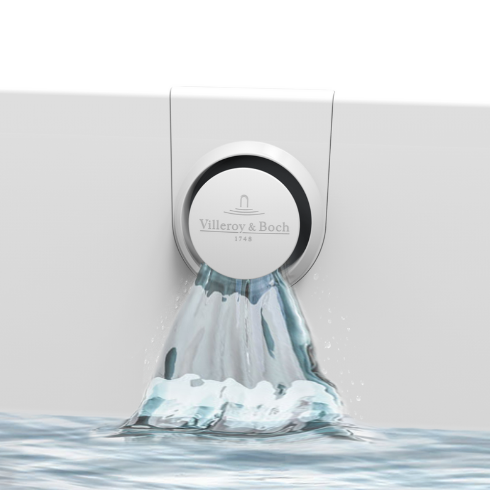 Trop plein blanc Baignoire droite VILLEROY ET BOCH Oberon 2.0 quaryl