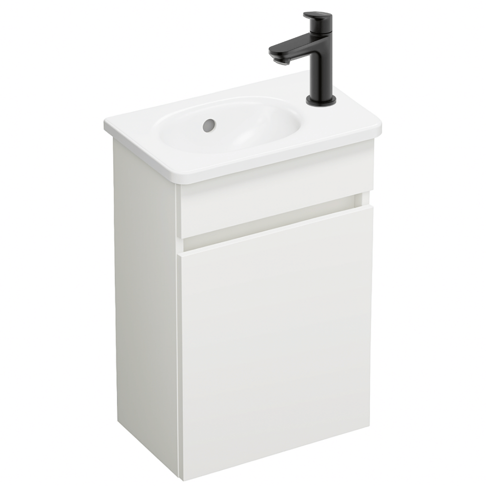 Meuble WC lave-mains BURGBAD Joline chêne ou blanc mat