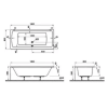 Baignoire droite VitrA Neon + pare bain Aurys Mist1| Batinea