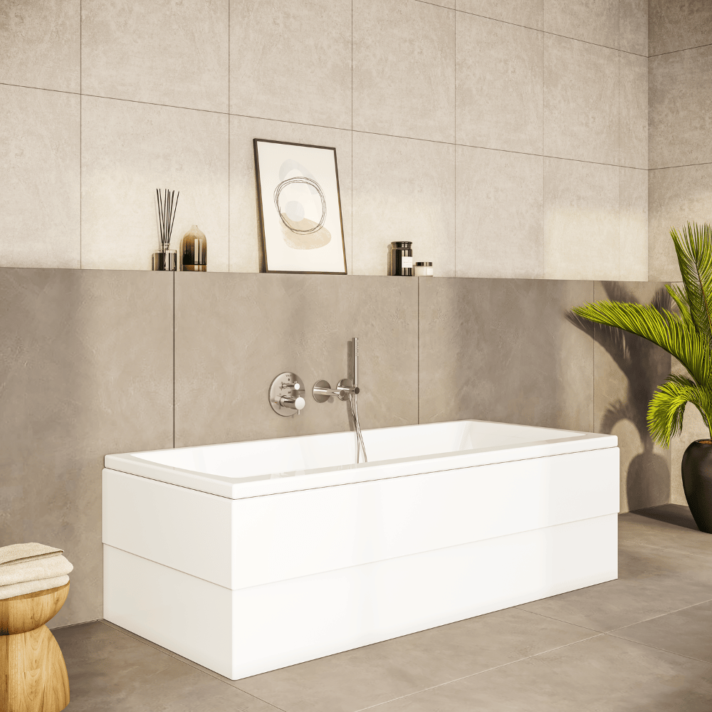 Baignoire droite VitrA Neon + pare bain Aurys Mist1| Batinea