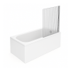 Baignoire droite VILLEROY ET BOCH Oberon quaryl + Pare-bain AURYS Raywall chromé droite