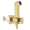 Douchette WC HANSGROHE EcoSmart E avec robinet d'arret et corps d'encastrement doré