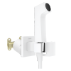 Douchette WC HANSGROHE EcoSmart E avec robinet d'arret et corps d'encastrement blanc