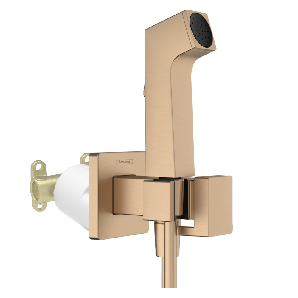 Douchette WC HANSGROHE EcoSmart E avec robinet d'arret et corps d'encastrement Bronze