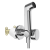 Douchette WC HANSGROHE EcoSmart S avec robinet d'arret et corps d'encastrement chromé
