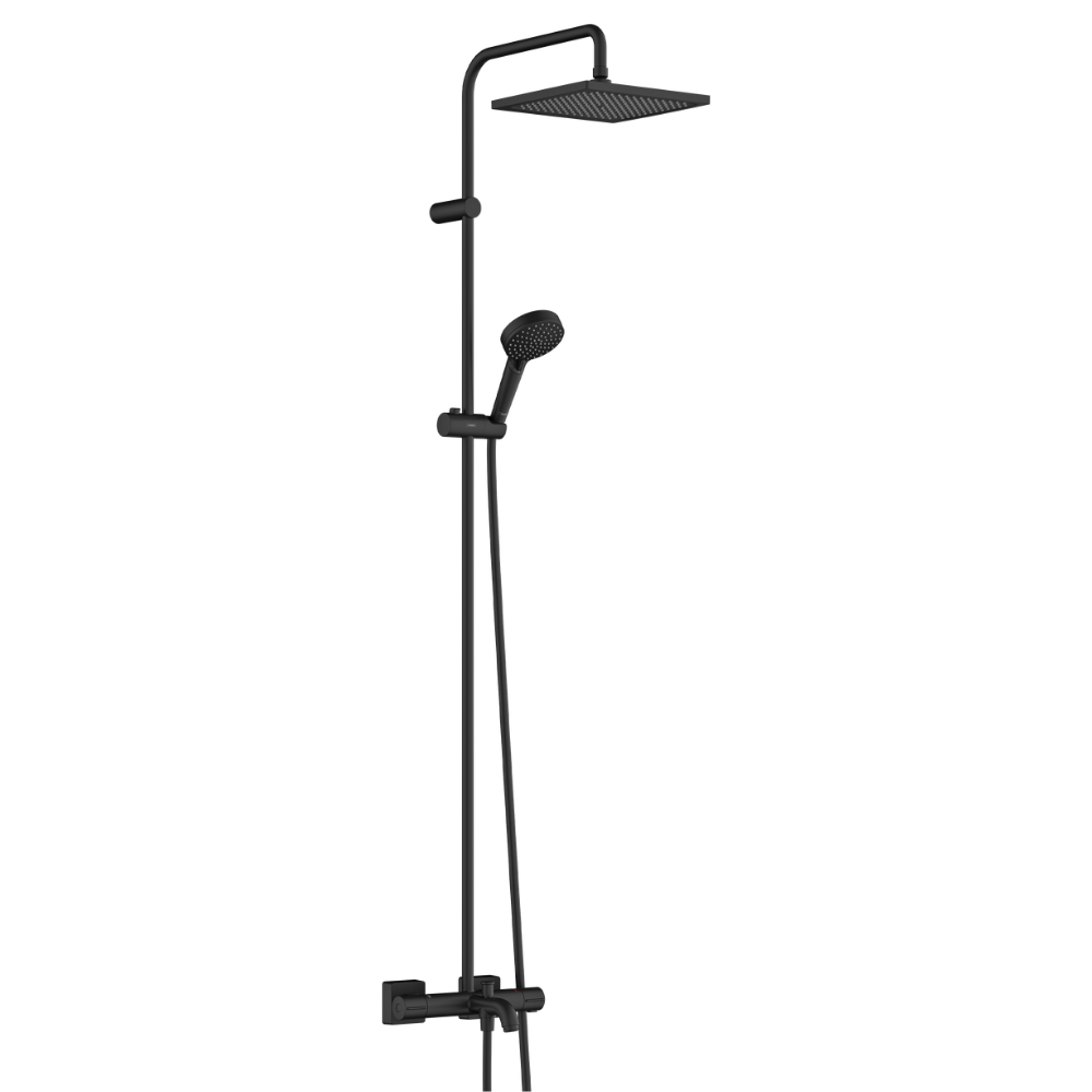 Colonne bain douche thermostatique HANSGROHE Vernis Shape noir mat