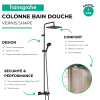 Avantages de la Colonne bain douche thermostatique HANSGROHE Vernis Shape noir mat