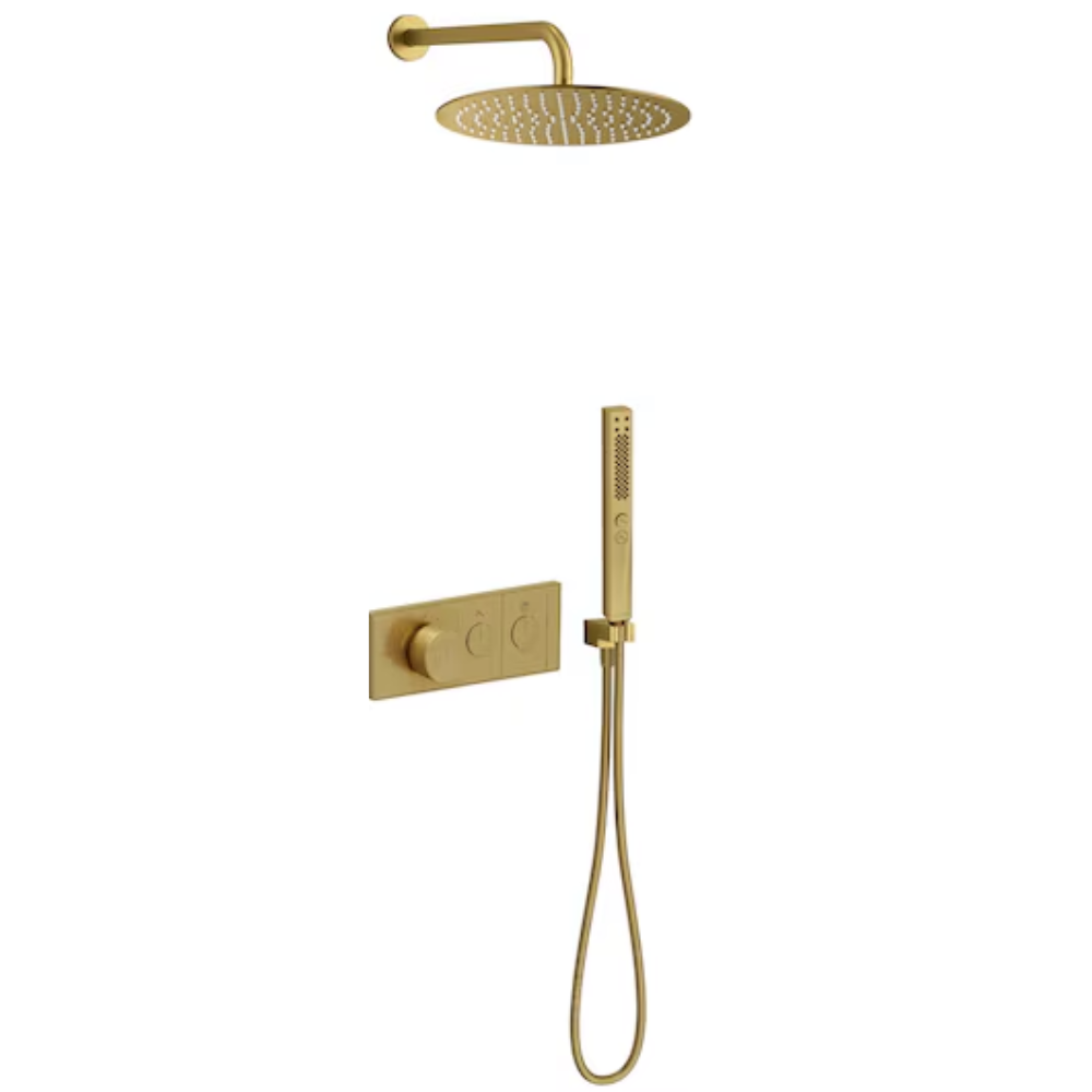 Colonne de douche encastrée thermostatique JACOB DELAFON Grands Boulevards laiton brossé