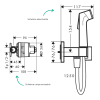 Schéma Douchette WC HANSGROHE EcoSmart E avec robinet d'arret et corps d'encastrement