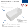 Points forts Baignoire droite VILLEROY ET BOCH Collaro blanc mat
