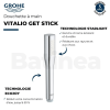 Mitigeur mécanique GROHE Essence avec colonnettes + Douchette 1 jet Vitalio Get Stick + Flexible douche 1750 mm| Batinea