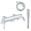 Pack mitigeur mécanique GROHE Essence avec colonnettes + Douchette 1 jet Vitalio Get Stick + Flexible 1750 mm
