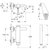 Mitigeur mécanique GROHE Essence avec colonnettes + Douchette 1 jet Vitalio Get Stick + Flexible douche 1750 mm| Batinea