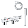 Pack mitigeur thermostatique GROHE Trend avec colonnettes + Douchette 1 jet Vitalio Get Stick + Flexible 1750 mm