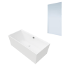 Baignoire droite VILLEROY ET BOCH Collaro blanc mat + Pare-bain AURYS Mist 1 gauche et vidage chrome
