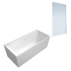 Baignoire droite VILLEROY ET BOCH Collaro + Pare-bain AURYS Mist 1 droite et vidage blanc