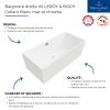 Points forts Baignoire droite VILLEROY ET BOCH Collaro blanc mat et chrome