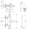 Pack mitigeur thermostatique BD GROHE Grohtherm 800 avec colonnettes + Douchette 1 jet Vitalio Get Stick + Flexible 1750 mm| Bat