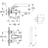 schéma technique du pack mitigeur mécanique GROHE Swift + Douchette 1 jet GROHE Get Stick + Flexible1750 mm et support