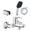 Pack mitigeur mécanique GROHE Start Loop + Douchette 2 jets GROHE Vitalio Comfort 110 + Flexible1750 mm et support