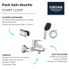 AVANTAGES DU pack mitigeur mécanique GROHE Start Loop + Douchette 2 jets GROHE Vitalio Comfort 110 + Flexible1750 mm et support