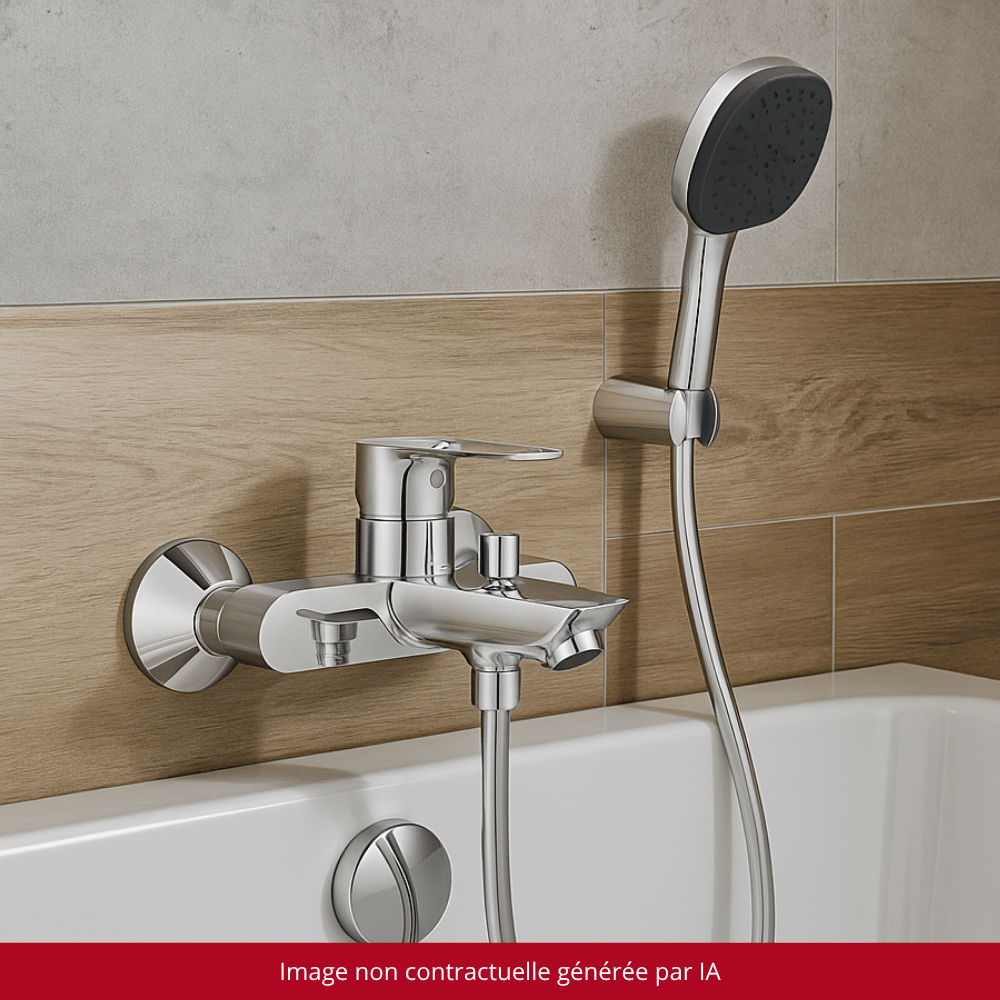 Pack mitigeur mécanique GROHE Start Loop + Douchette, flexible1750 mm et support | Batinea