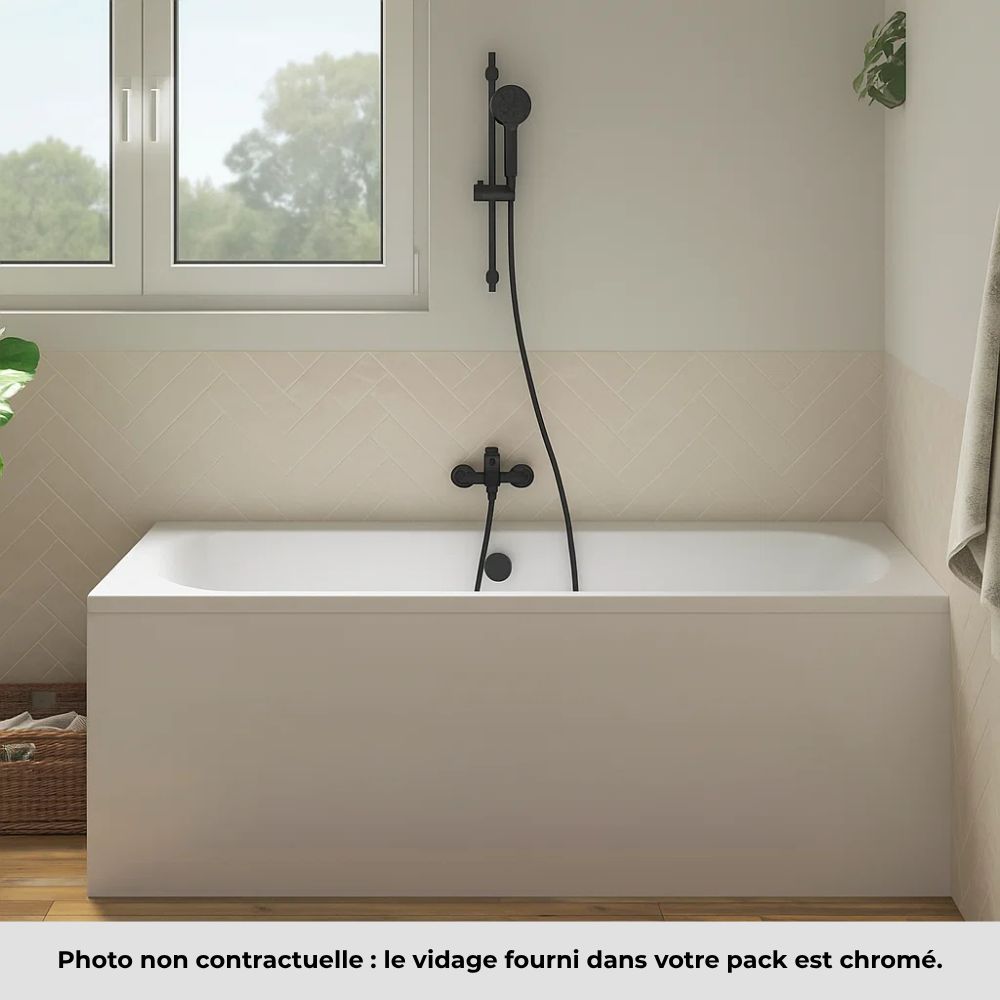 Pack baignoire droite JACOB DELAFON Elise + tablier + pare bain + pack mitigeur