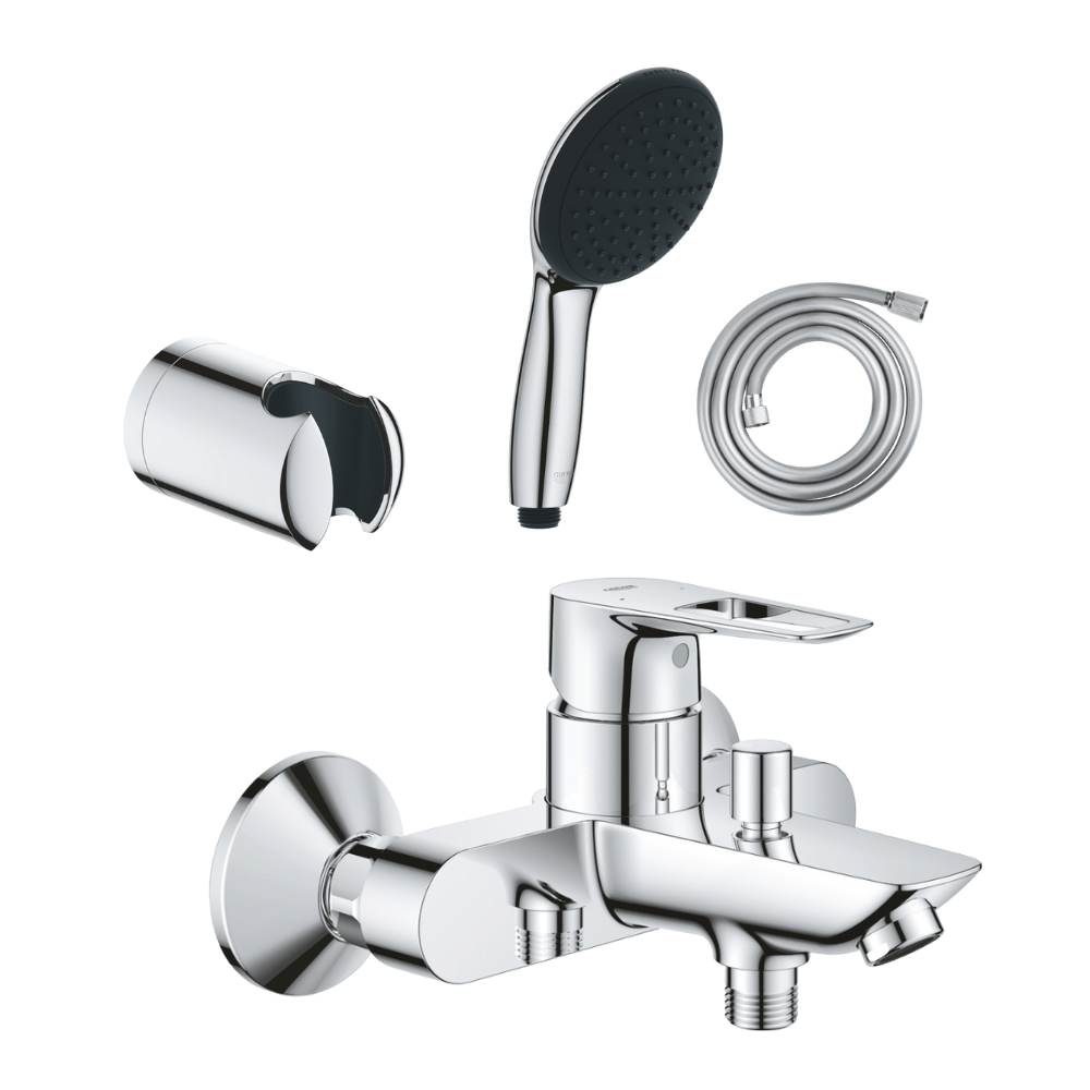 Pack mitigeur mécanique GROHE Start Loop + Douchette 2 jets GROHE Vitalio Start 110 + Flexible1750 mm et support