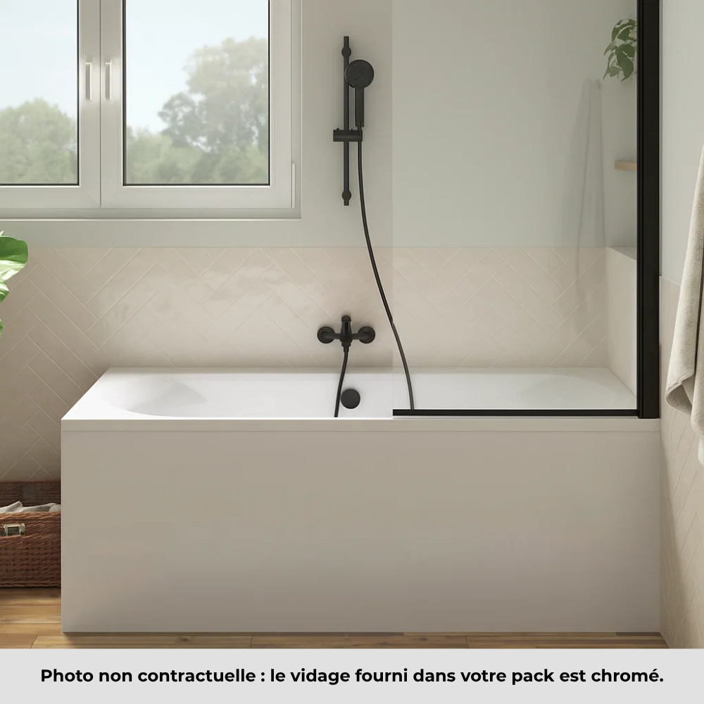 Pack baignoire droite JACOB DELAFON Elise + tablier + mitigeur + pare bain