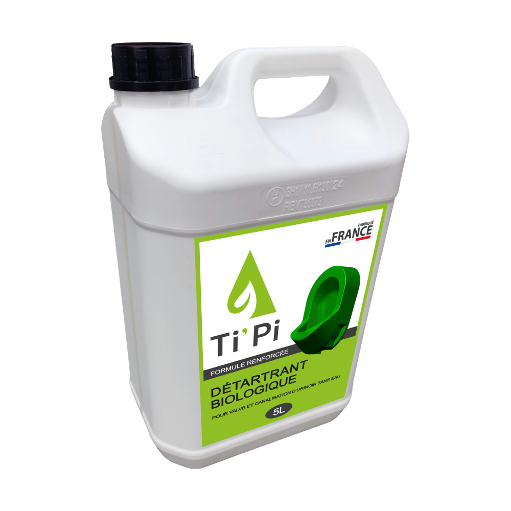 Détartrant biologique TI'PI pour valve et canalisation d'urinoir sans eau 5L - formule renforcée