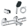 Pack mitigeur thermostatique GROHE Grohtherm 800  + Douchette 2 jets GROHE Vitalio Comfort 110 + Flexible1750 mm et support