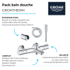 avantages du pack mitigeur thermostatique GROHE Grohtherm 800  + Douchette Get Stick + Flexible1750 mm et support
