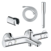 Pack mitigeur thermostatique GROHE Grohtherm 800  + Douchette Get Stick + Flexible1750 mm et support