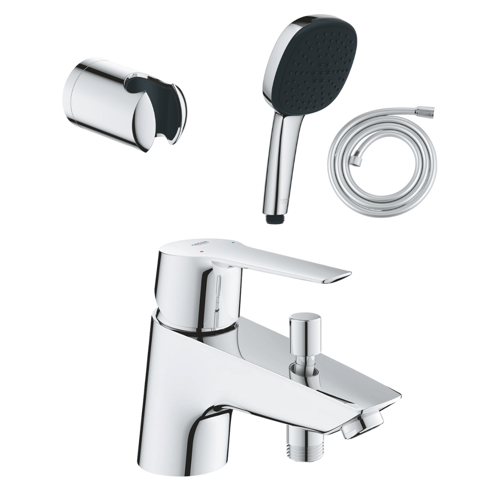 Pack mitigeur mécanique GROHE Quickfix Start 2021  + Douchette 2 jets GROHE Vitalio Comfort 110 + Flexible1750 mm et support