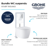 Pack WC suspendu sans bride GROHE Start Round Ceramic  + abattant frein de chute + Bâti-support autoportant + Plaque rapid SL |