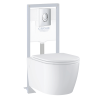 Pack WC suspendu sans bride GROHE Start Round Ceramic  + abattant frein de chute + Bâti-support autoportant + Plaque rapid SL |