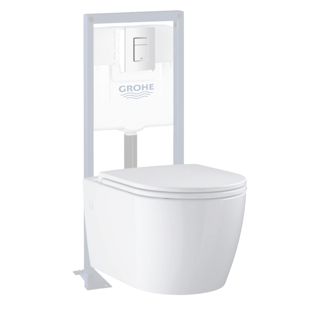 Pack WC suspendu sans bride Start Round Ceramic face