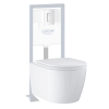 Pack WC suspendu sans bride Start Round Ceramic face